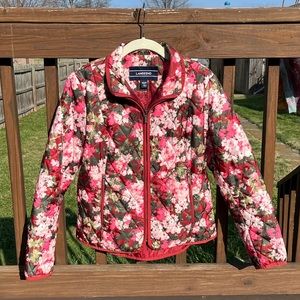 Lands End Floral Quilted Coat